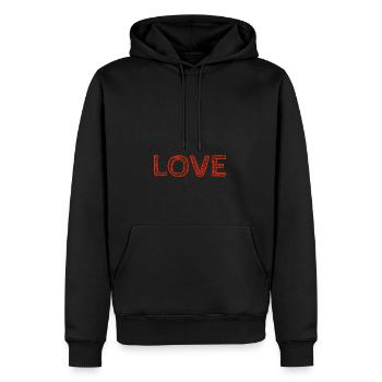 Love - Men’s Premium Organic Hoodie - black - Front - Nico (187cm)