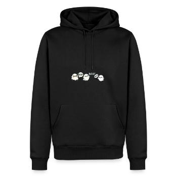 Halloween Kostüm Gespenster Boo - Männer Premium Bio Hoodie - Schwarz - Vorne - Nico (187cm)