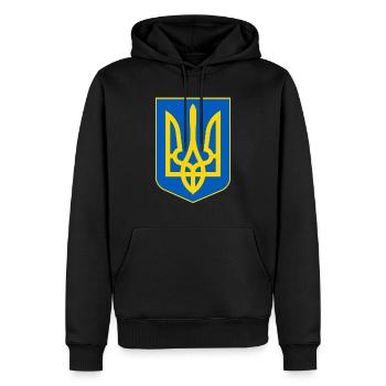 We Stand with Ukraine! - Men’s Premium Organic Hoodie - black - Front - Nico (187cm)