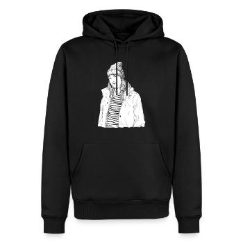 Nordsee Frau Nerd Typisch Geschenkidee - Männer Premium Bio Hoodie - Schwarz - Vorne - Nico (187cm)