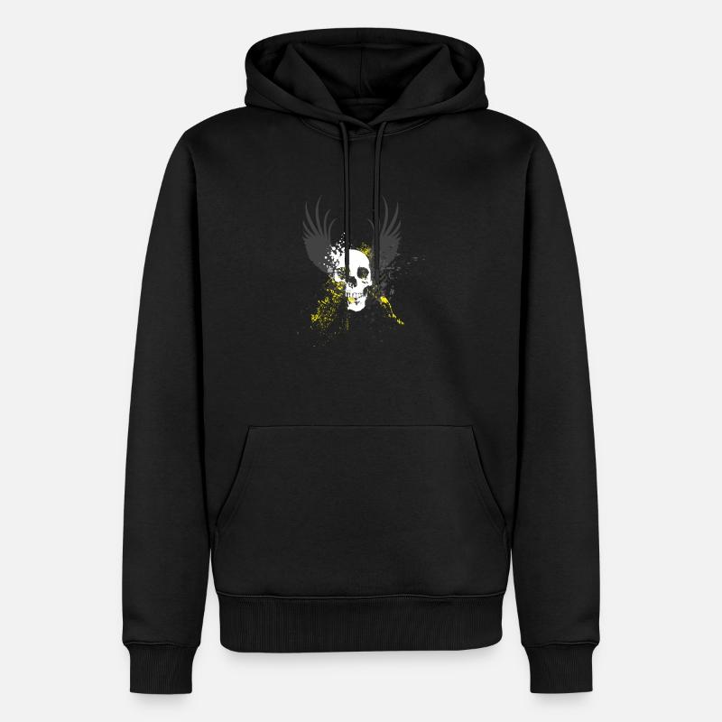 Verträumter Schädel - Männer Premium Bio Hoodie - Schwarz