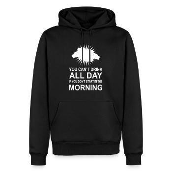 Bière Vin Whisky Schnaps Alcool - Sweat à capuche Premium bio Homme - noir - Devant - Nico (187cm)