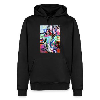 Abstract Chaos #3 original painting Design - Männer Premium Bio Hoodie - Schwarz - Vorne - Nico (187cm)
