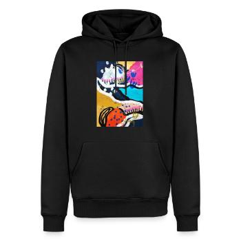 Abstract Chaos #14 original painting Design - Männer Premium Bio Hoodie - Schwarz - Vorne - Nico (187cm)