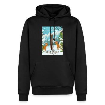 Deer Valley Park City Utah Affiche de voyage - Sweat à capuche Premium bio Homme - noir - Devant - Nico (187cm)