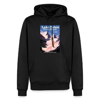 Lake Tahoe Ski Poster - Männer Premium Bio Hoodie - Schwarz - Vorne - Nico (187cm)