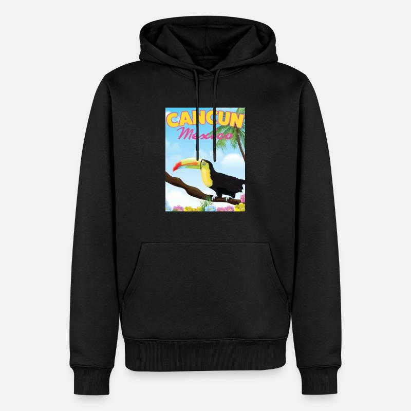 Cancún Mexiko Reiseplakat - Männer Premium Bio Hoodie - Schwarz