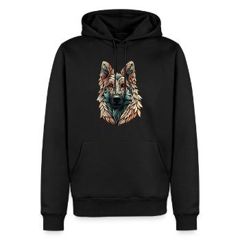 GERMAN SHEPHERD ART PUPPY DOG ANIMALS ART - Men’s Premium Organic Hoodie - black - Front - Nico (187cm)