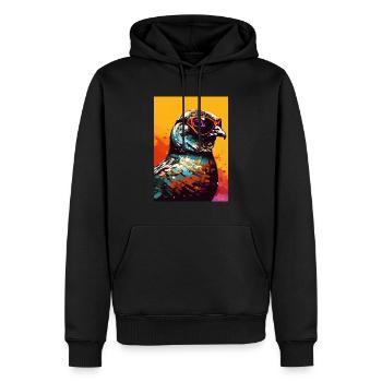 Quail with Sunglasses - Männer Premium Bio Hoodie - Schwarz - Vorne - Nico (187cm)