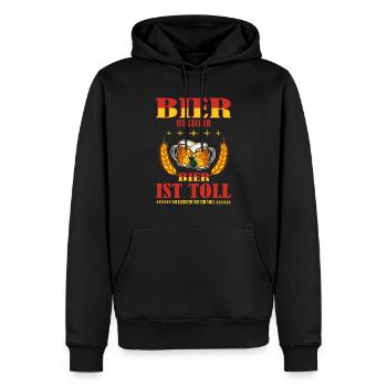 Bier - Männer Premium Bio Hoodie - Schwarz - Vorne - Nico (187cm)
