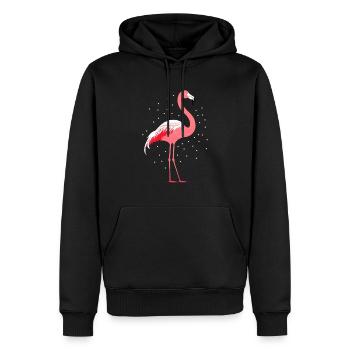 Cute flamingo with little dots (no2) - Men’s Premium Organic Hoodie - black - Front - Nico (187cm)