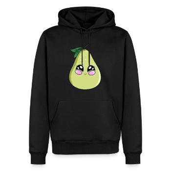 Kawaii-Birne - Männer Premium Bio Hoodie - Schwarz - Vorne - Nico (187cm)