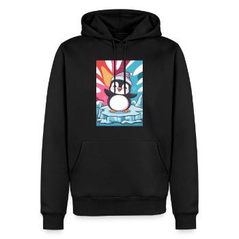 Pingouins Pingouins Animal Pingouins - Sweat à capuche Premium bio Homme - noir - Devant - Nico (187cm)
