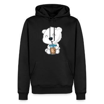 Bubble Tea Kawaii Polar Bear I Boba Tea Otaku - Männer Premium Bio Hoodie - Schwarz - Vorne - Nico (187cm)