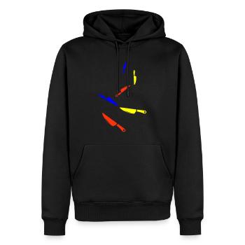 Messer icon - Männer Premium Bio Hoodie - Schwarz - Vorne - Nico (187cm)