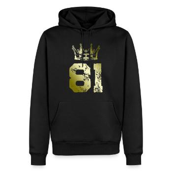 81 Zahl Krone - Männer Premium Bio Hoodie - Schwarz - Vorne - Nico (187cm)