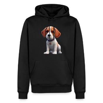 Beagle Dog - Beagle - Men’s Premium Organic Hoodie - black - Front - Nico (187cm)
