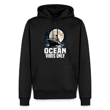 Ocean Vibes Only Cruise Ship Vacation Group - Männer Premium Bio Hoodie - Schwarz - Vorne - Nico (187cm)