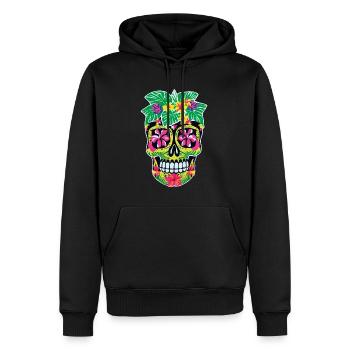 Sugar Skull Dia de los Muertos Tag der Toten #5 - Männer Premium Bio Hoodie - Schwarz - Vorne - Nico (187cm)