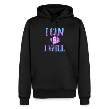 I Can & I Will - Sweat à capuche Premium bio Homme - noir - Devant - Nico (187cm)