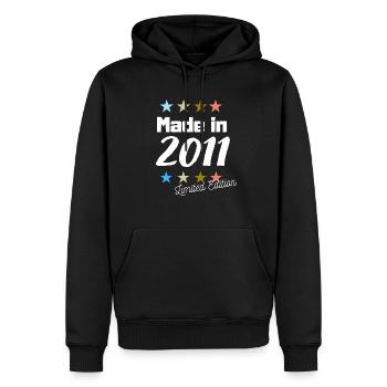 Fabriqué en 2011 Édition Limitée Vintage Anniversaire - Sweat à capuche Premium bio Homme - noir - Devant - Nico (187cm)