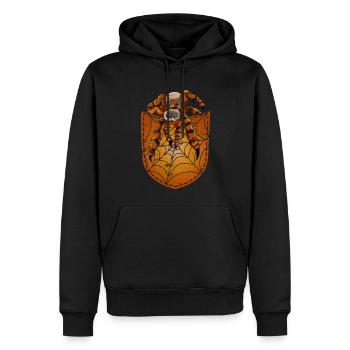 Cobweb Tarantula Gift Chest Pocket Spider - Men’s Premium Organic Hoodie - black - Front - Nico (187cm)