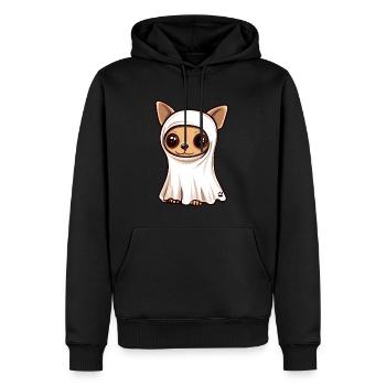 Chihuahua Hund Halloween Comic Geist - Männer Premium Bio Hoodie - Schwarz - Vorne - Nico (187cm)