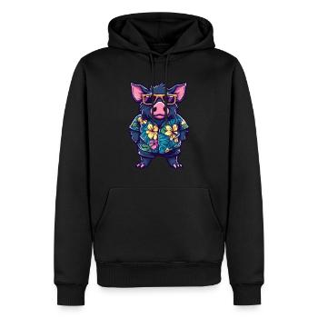 Schwein Sommer Wildschwein - Männer Premium Bio Hoodie - Schwarz - Vorne - Nico (187cm)