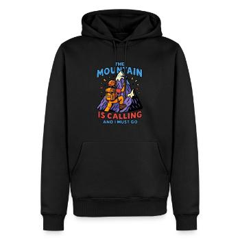 La montagne appelle l’art de l’aventure - Sweat à capuche Premium bio Homme - noir - Devant - Nico (187cm)