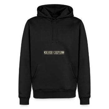 KAISERSLAUTRER CAMOUFLAGE, KAISERSLAUTERN - Männer Premium Bio Hoodie - Schwarz - Vorne - Nico (187cm)
