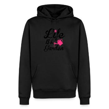 Life is a Garden - Männer Premium Bio Hoodie - Schwarz - Vorne - Nico (187cm)