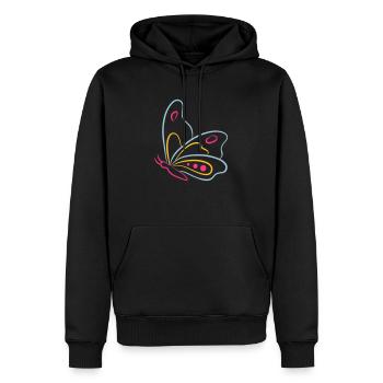 butterfly - Sweat à capuche Premium bio Homme - noir - Devant - Nico (187cm)