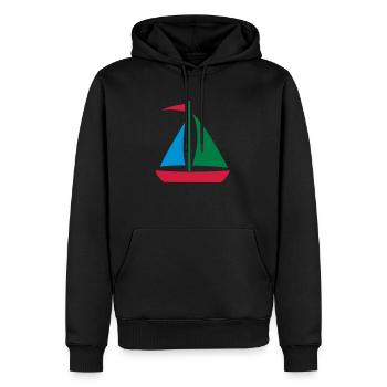 voilier_2_3clr - Sweat à capuche Premium bio Homme - noir - Devant - Nico (187cm)
