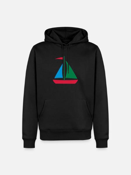 sailboat_2_3clr - Men’s Premium Organic Hoodie - black