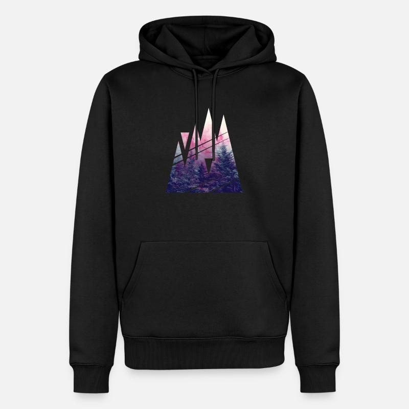 Forme de Woods - Sweat à capuche Premium bio Homme - noir