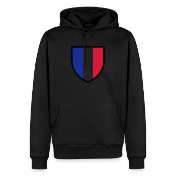 blason, écusson, drapeau France (T) - Sweat à capuche Premium bio Homme - noir - Devant - Nico (187cm)