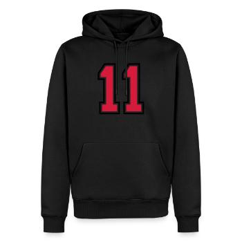 11 sports jersey football number - Männer Premium Bio Hoodie - Schwarz - Vorne - Nico (187cm)