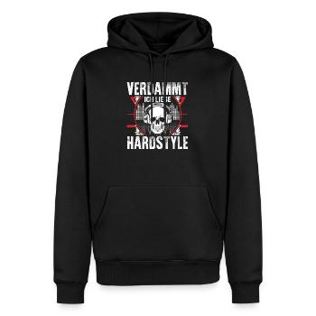 Hardstyle - Ich liebe es - Männer Premium Bio Hoodie - Schwarz - Vorne - Nico (187cm)