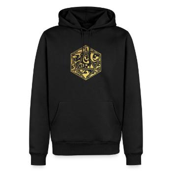Artsy D20 - Männer Premium Bio Hoodie - Schwarz - Vorne - Nico (187cm)