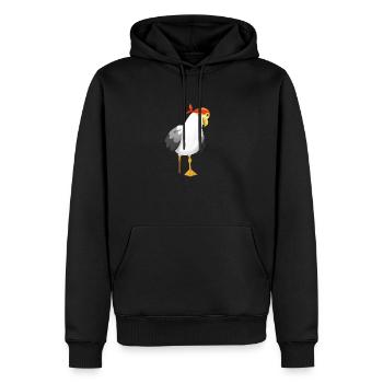 Capitaine pirate pirate Seagull - Sweat à capuche Premium bio Homme - noir - Devant - Nico (187cm)
