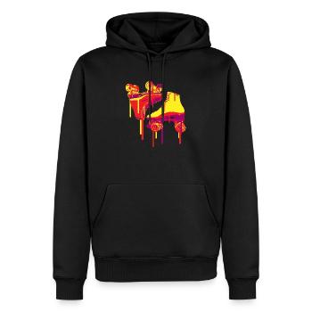 Patins à roulettes des années 80 colorés - Sweat à capuche Premium bio Homme - noir - Devant - Nico (187cm)