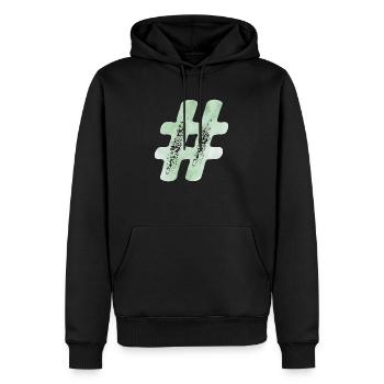 Hashtag - Watercolor - Sweat à capuche Premium bio Homme - noir - Devant - Nico (187cm)