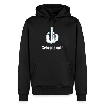 L’école est finie! (Certificat de fin d’études / doigt puant) - Sweat à capuche Premium bio Homme - noir - Devant - Nico (187cm)