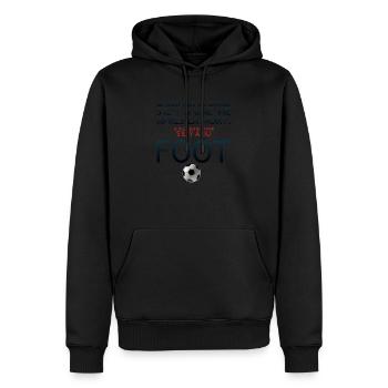 vie apres mort humour football savoir citation - Sweat à capuche Premium bio Homme - noir - Devant - Nico (187cm)