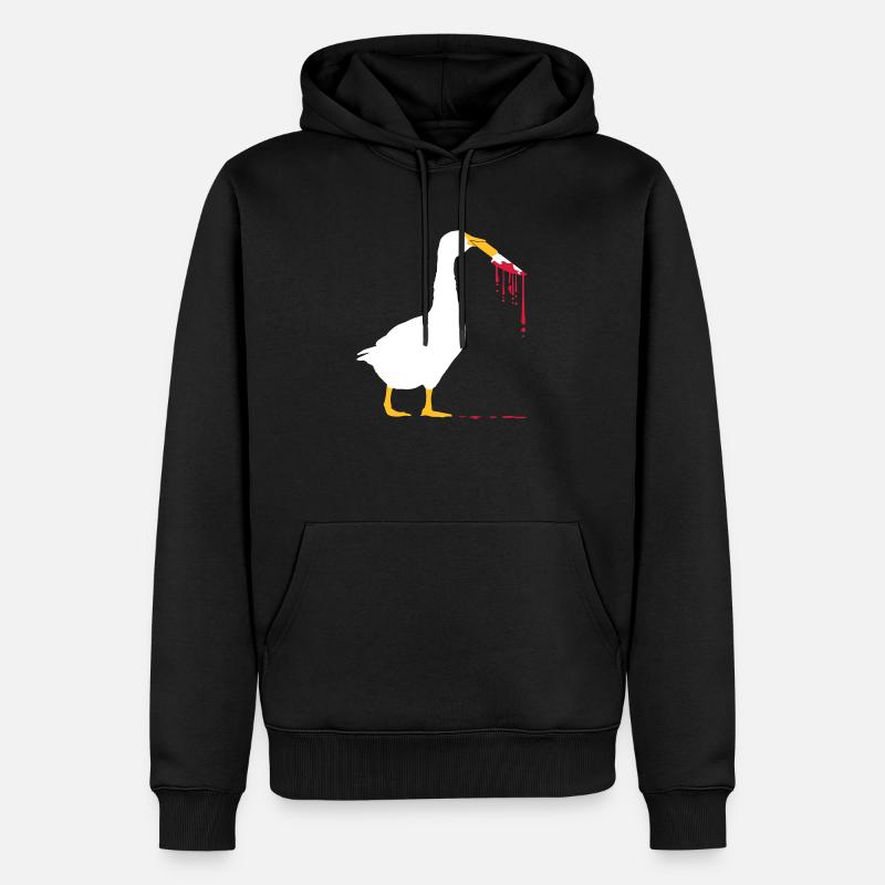 Blutiges Messer Gänse - Männer Premium Bio Hoodie - Schwarz
