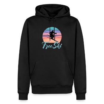 Ski gratuit, sports d'hiver, ski, ski de slalom, Sk - Sweat à capuche Premium bio Homme - noir - Devant - Nico (187cm)