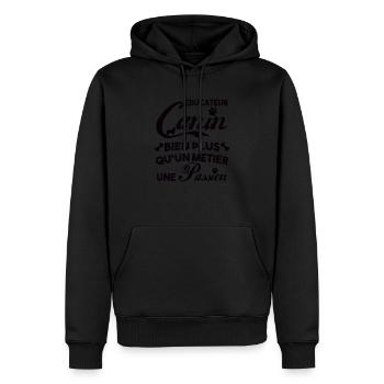 Educateur canin bien plus qu'un métier,une passion - Sweat à capuche Premium bio Homme - noir - Devant - Nico (187cm)