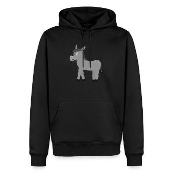 Esel - Männer Premium Bio Hoodie - Schwarz - Vorne - Nico (187cm)