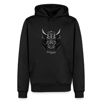 Samurai - Männer Premium Bio Hoodie - Schwarz - Vorne - Nico (187cm)