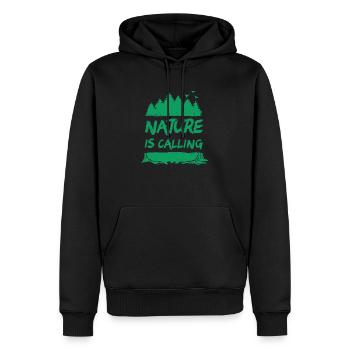 Nature is Calling - Männer Premium Bio Hoodie - Schwarz - Vorne - Nico (187cm)